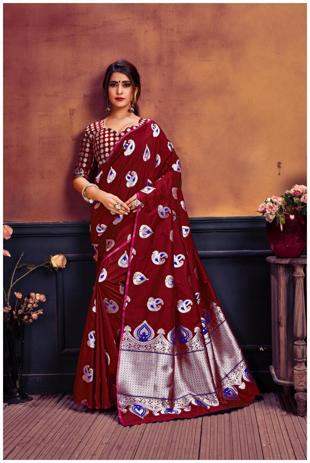 

Dhandai Fashion Universal Designer Saree Maroon