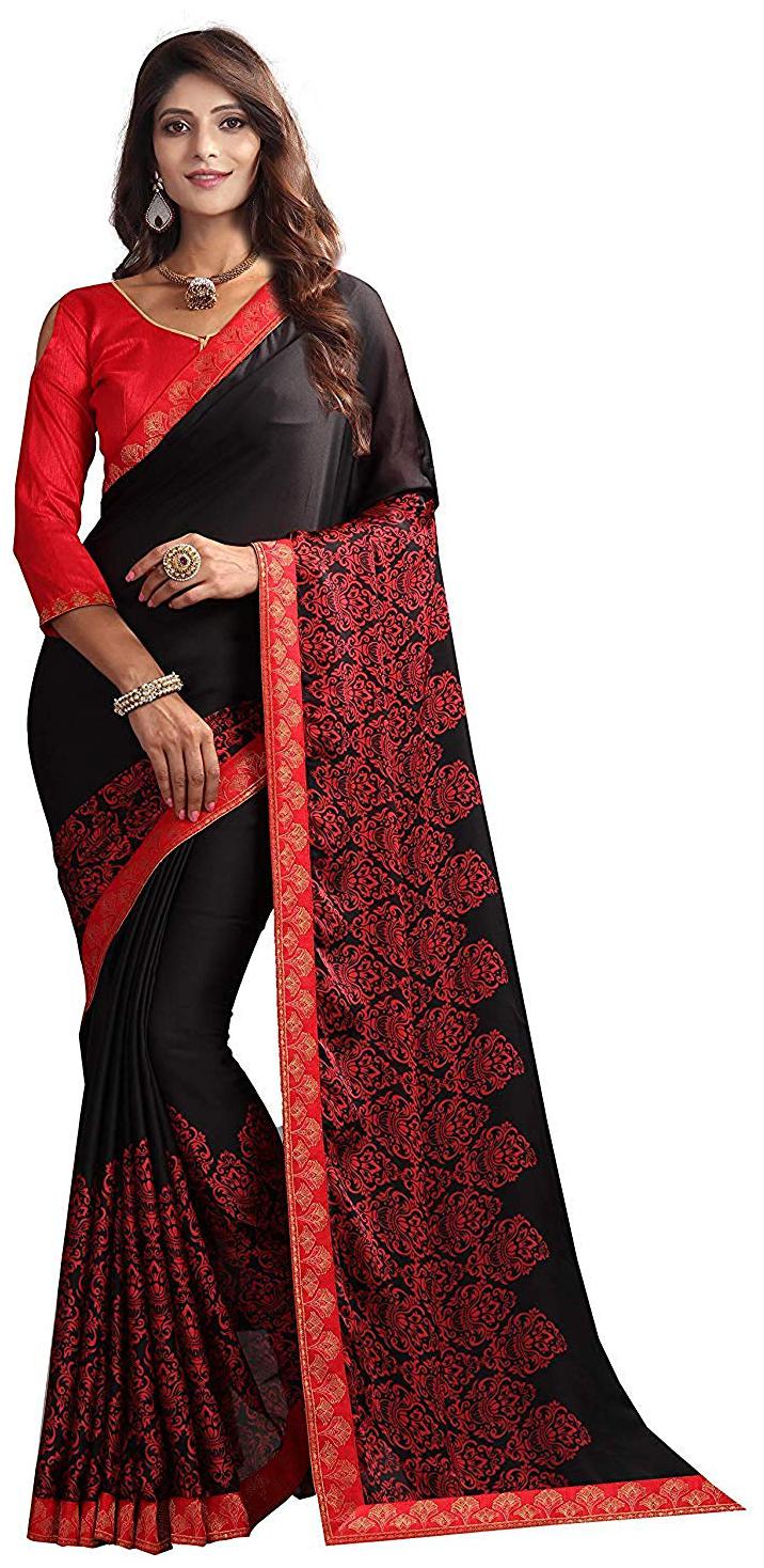 

Dhandai Fashion Rangoli Silk Black Printed Designer Saree