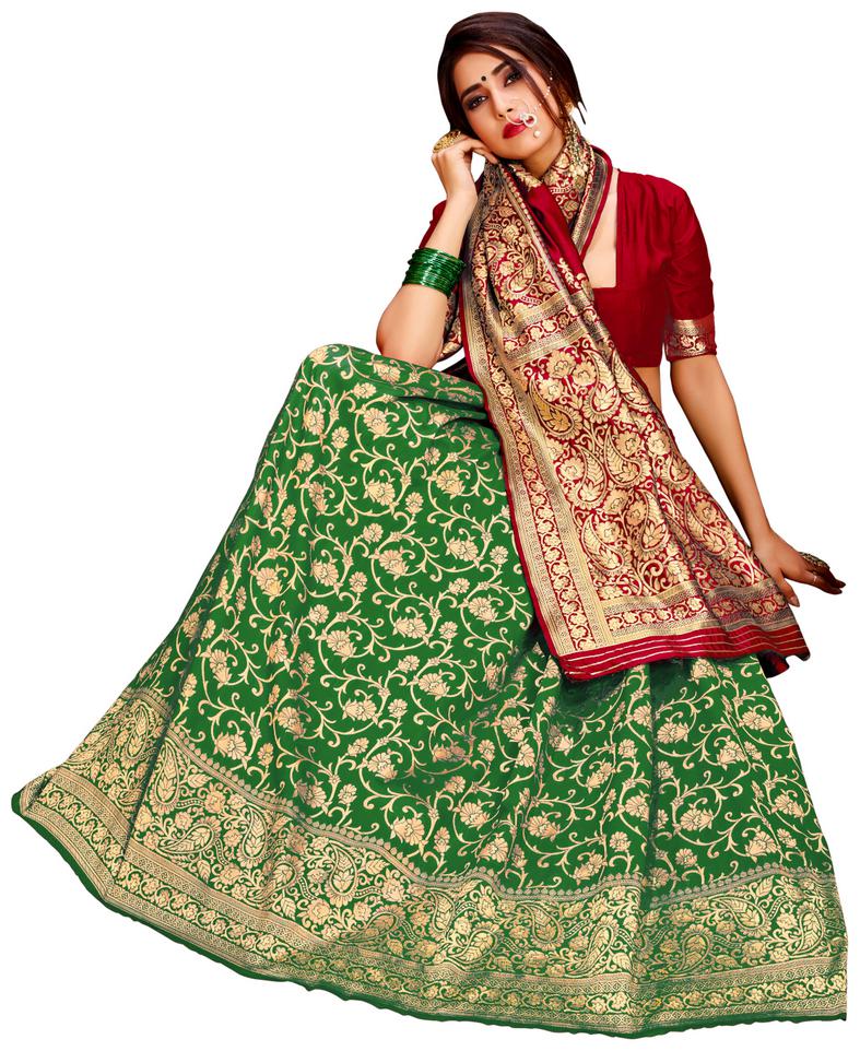 

Dhandai Fashion Polycotton Woven Red Saree For Women