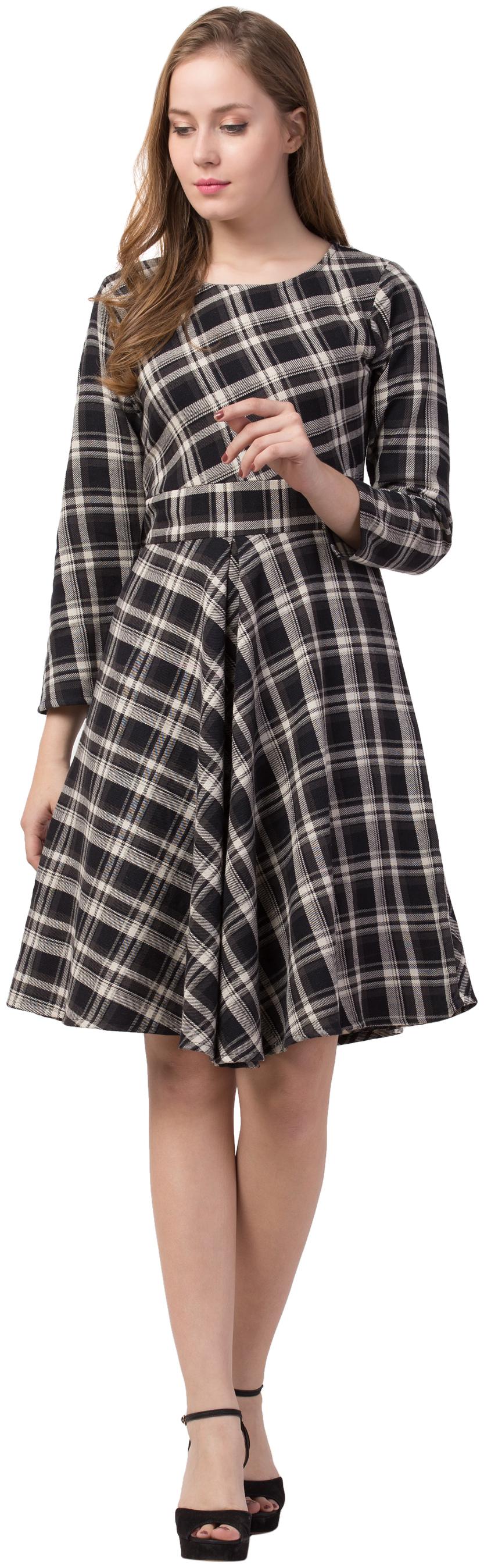 

Dibiya Multi Checked Flared dress