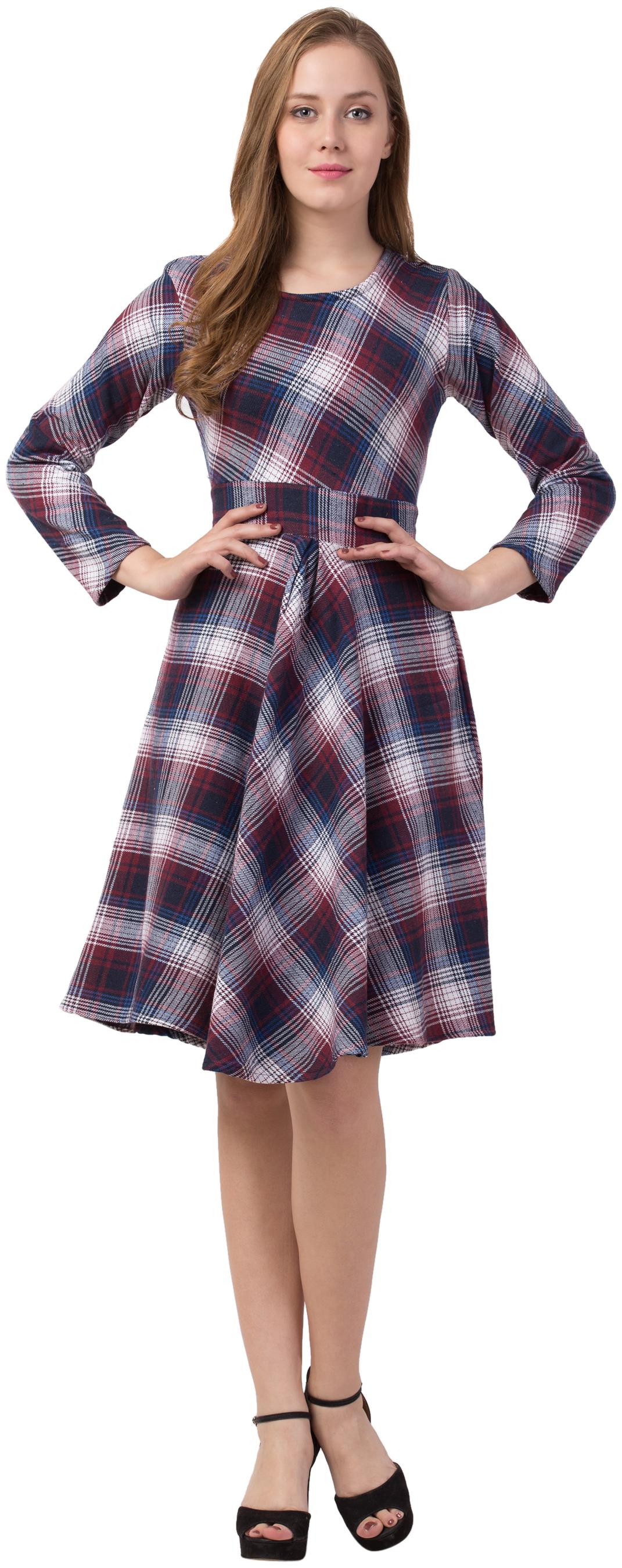 

Dibiya Multi Checked Flared dress