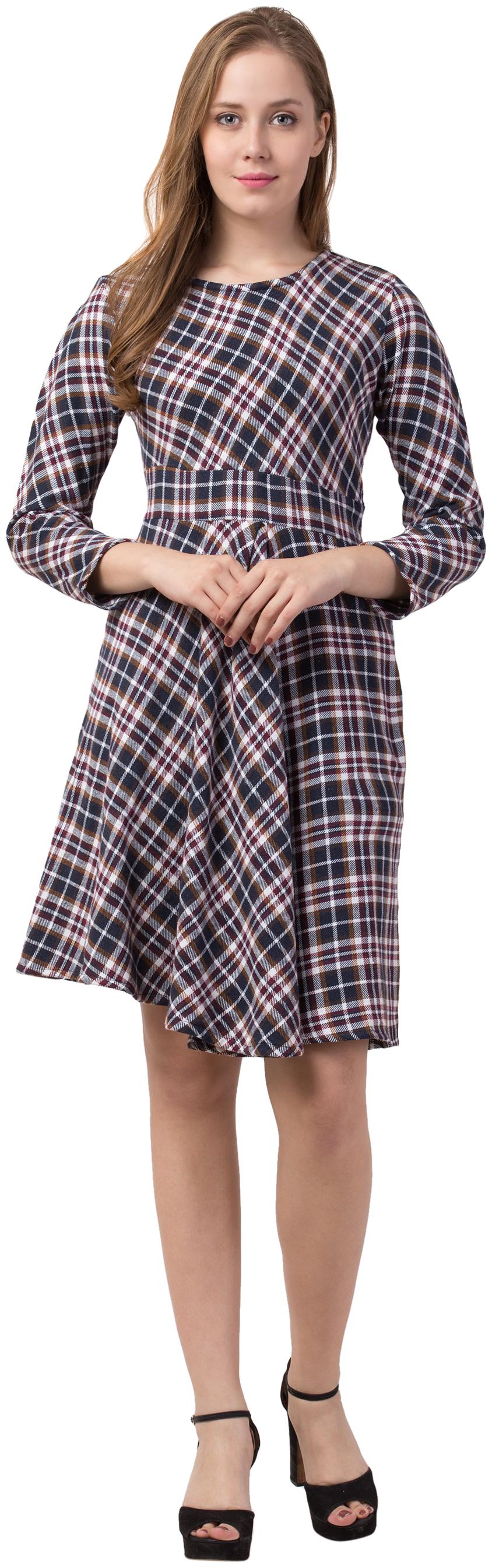 

Dibiya Multi Checked Flared dress