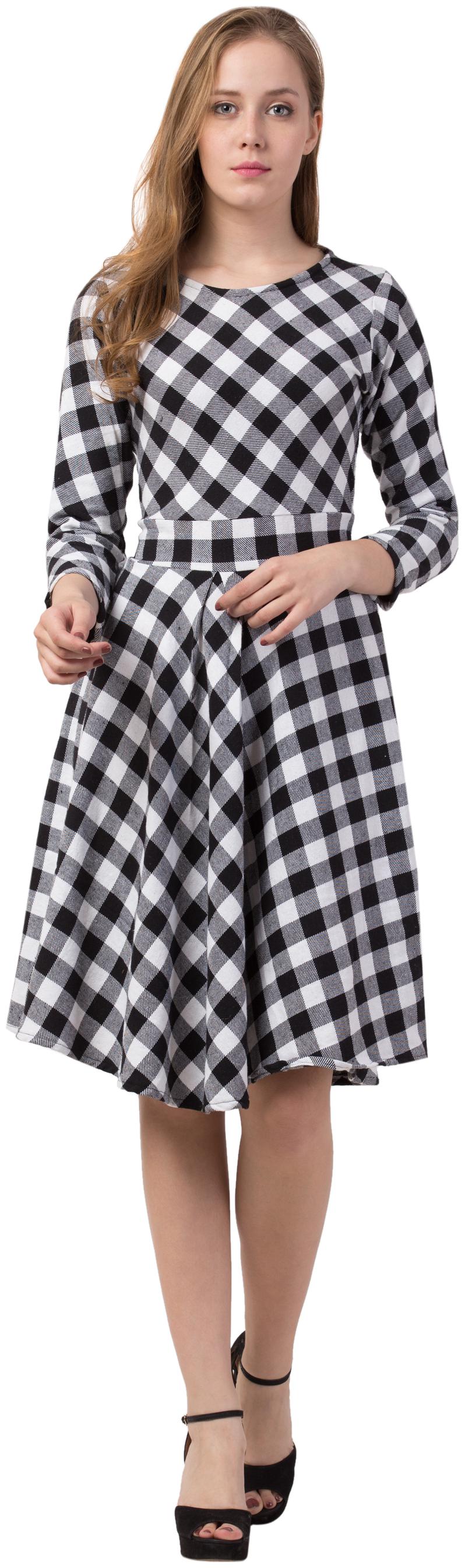 

Dibiya Multi Checked Flared dress
