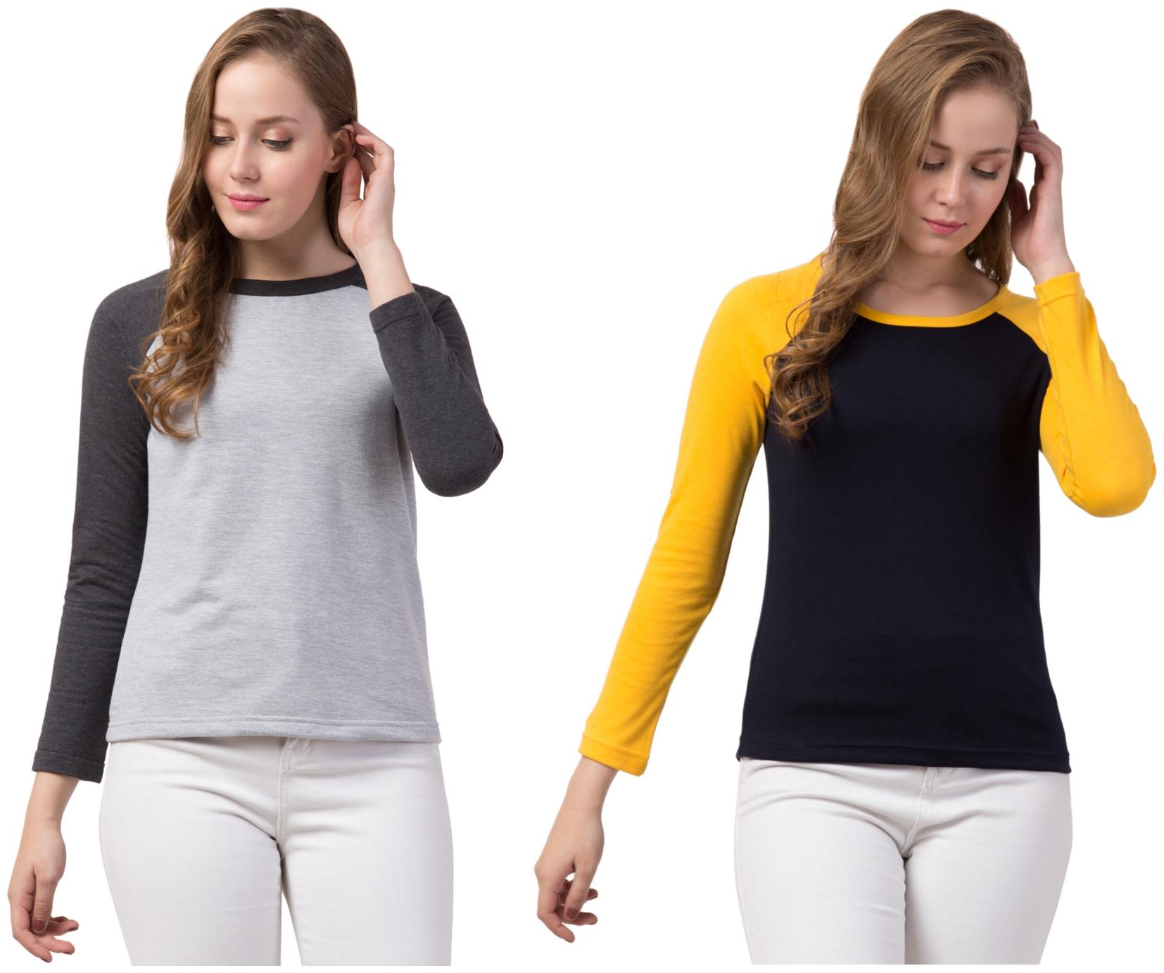 

Dibiya Women Multi Regular fit Round neck Cotton T shirt