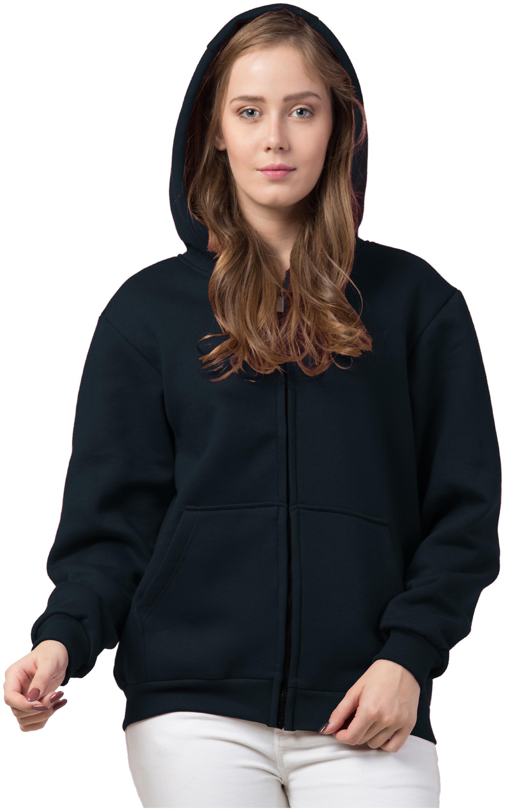 

Dibiya Women Solid Hoodie - Blue