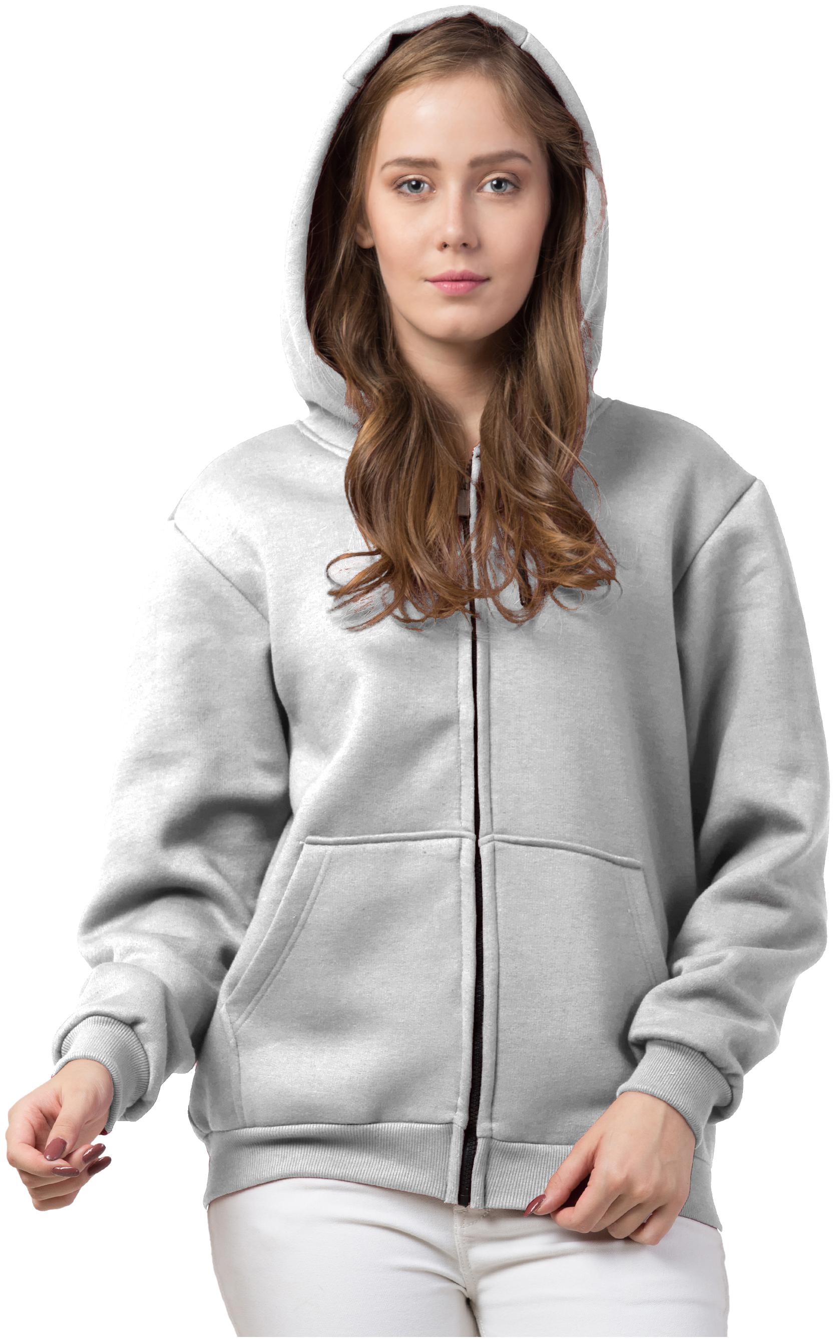 

Dibiya Women Solid Hoodie - Grey