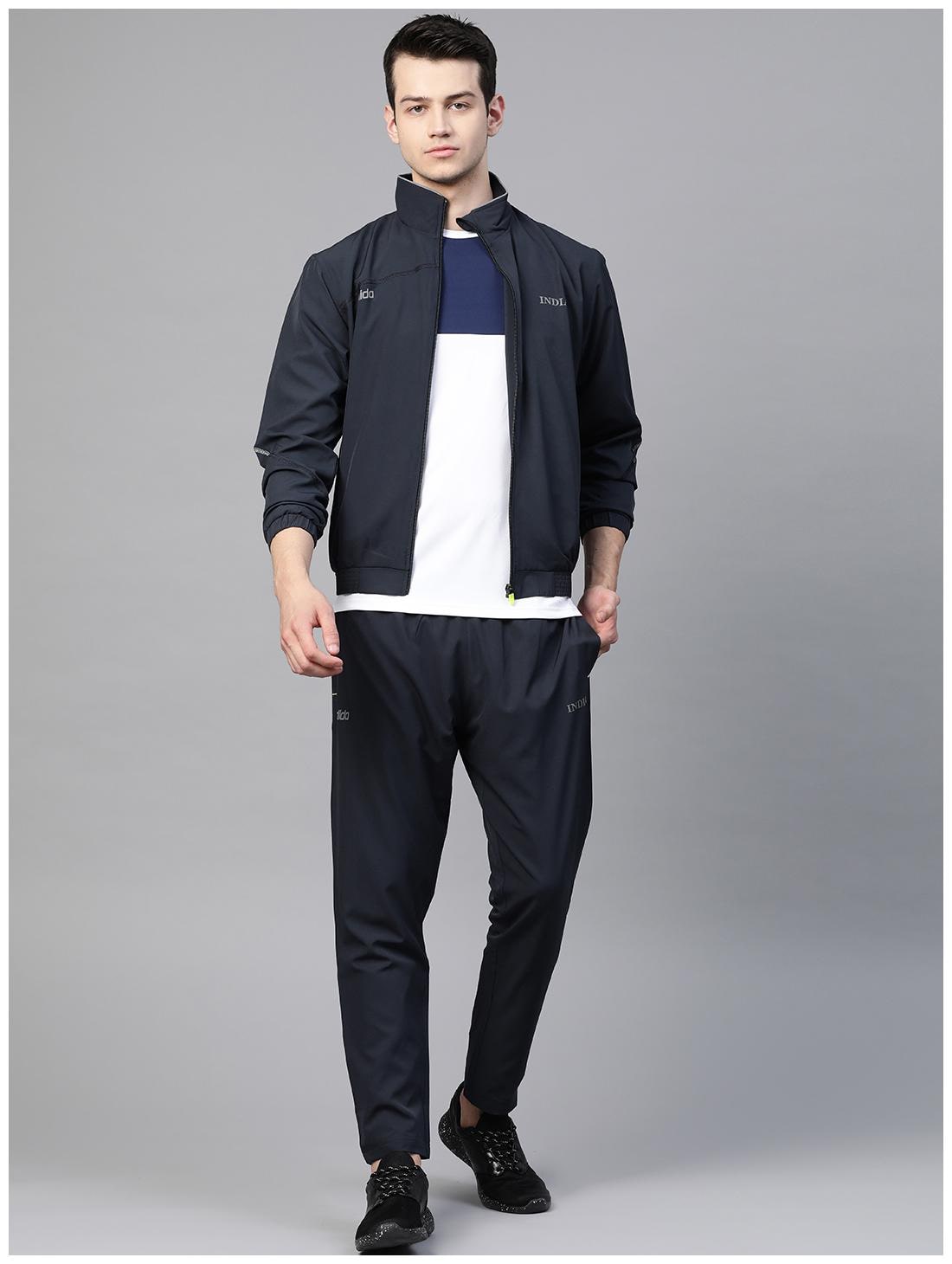 

Dida Men Navy Blue Solid Regular Fit Track Suit