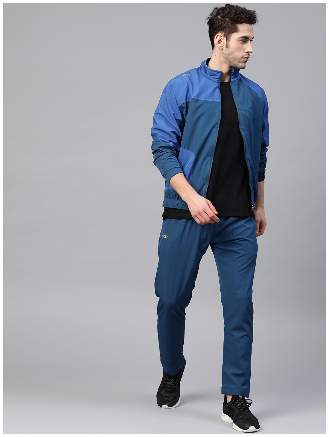 

Dida Men Polyester Blend Colorblockd Blue Track Suit