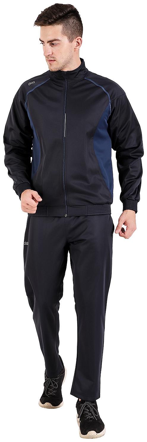 

Dida Men Navy Blue Solid Regular Fit Track Suit