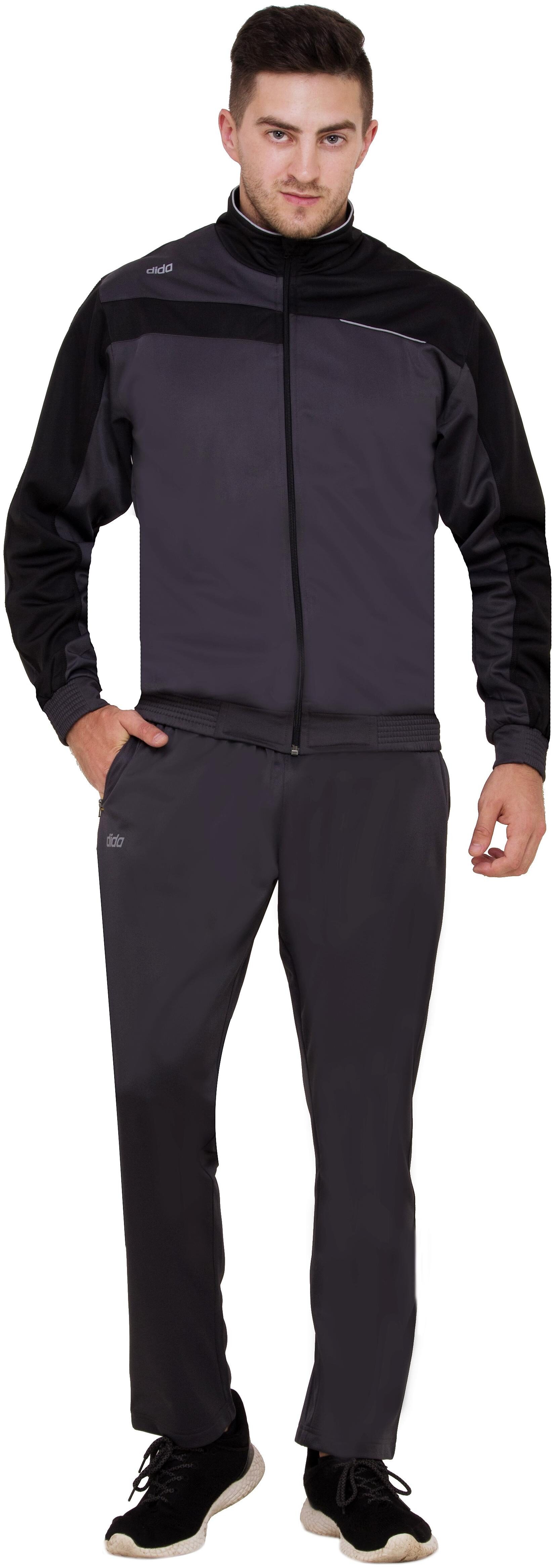 

Dida Men Grey Solid Regular Fit Track Suit