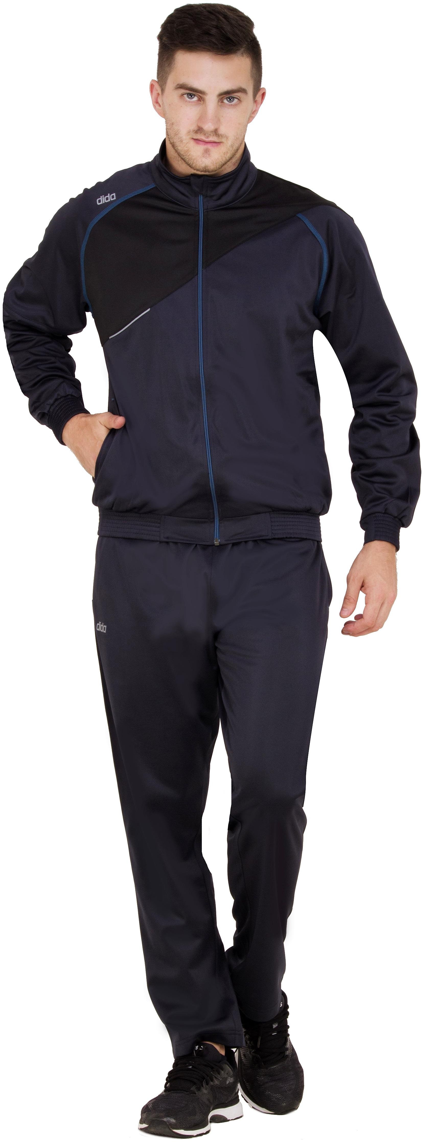 

Dida Men Navy Blue Solid Regular Fit Track Suit