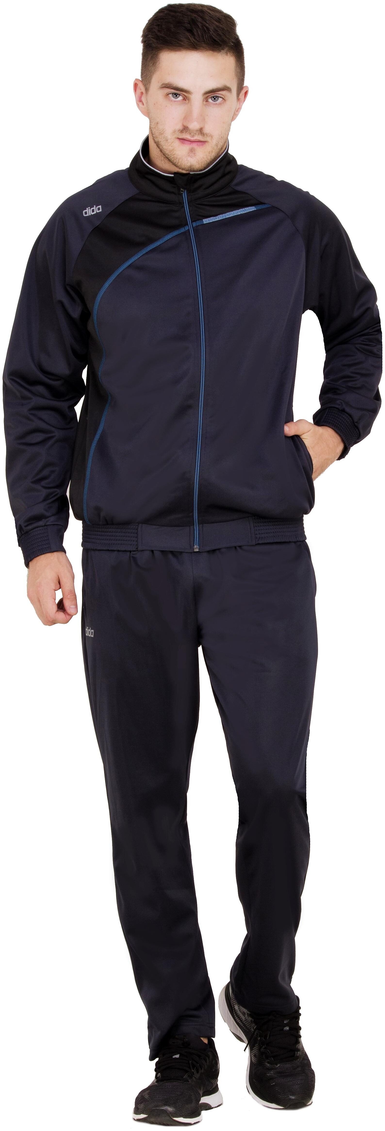 

Dida Men Navy Blue Solid Regular Fit Track Suit
