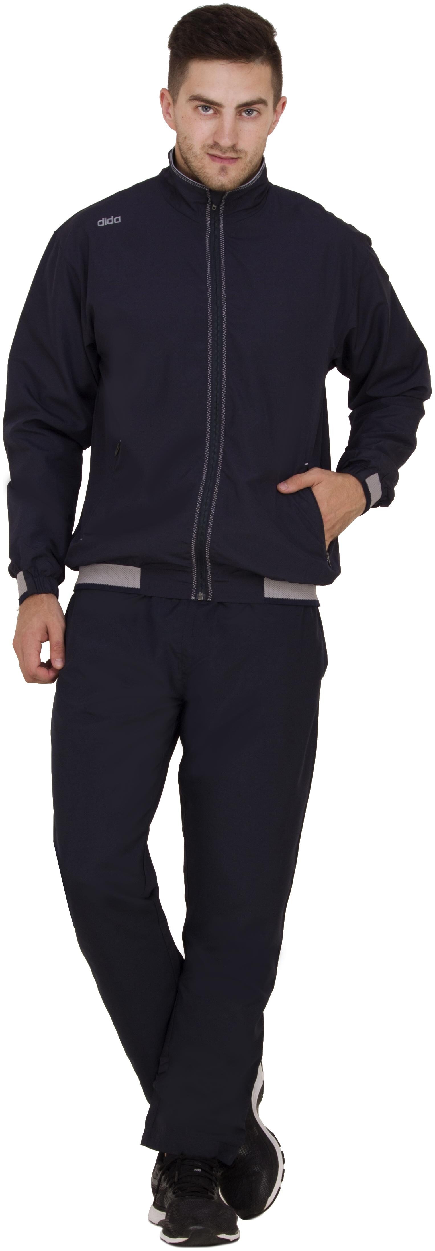 

Dida Men Navy Blue Solid Regular Fit Track Suit