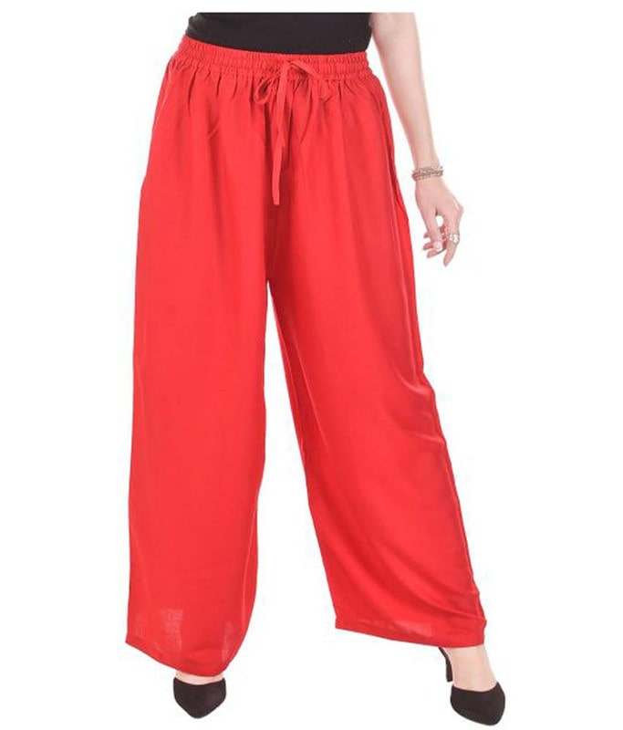 

DIDRISHA Red Solid Flared Palazzo