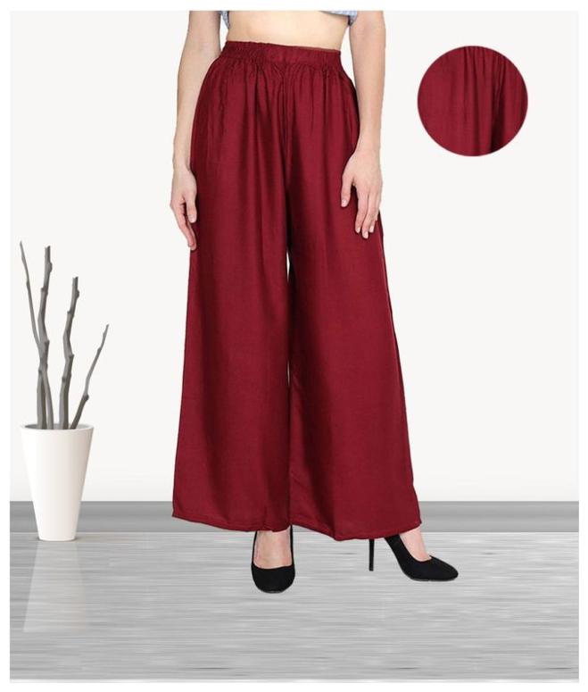 

DIDRISHA Maroon Solid Flared Palazzo