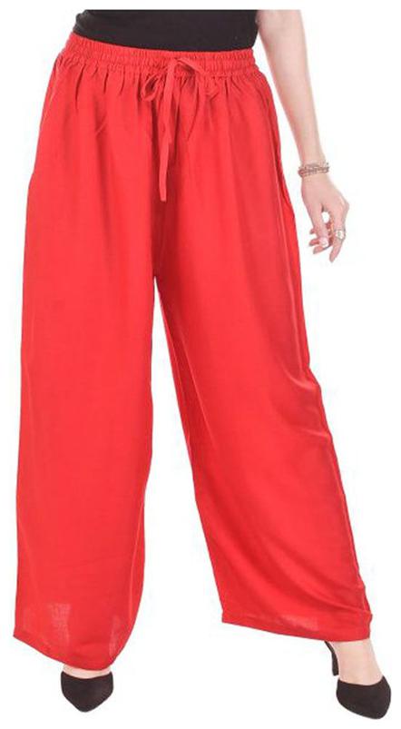 

DIDRISHA Red Solid Flared Palazzo