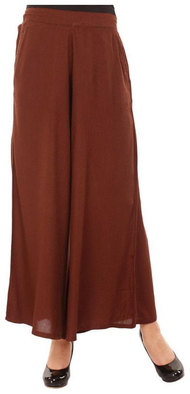 

DIDRISHA Brown Solid Straight Palazzo