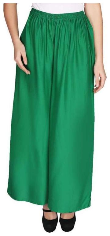 

DIDRISHA Green Solid Flared Palazzo