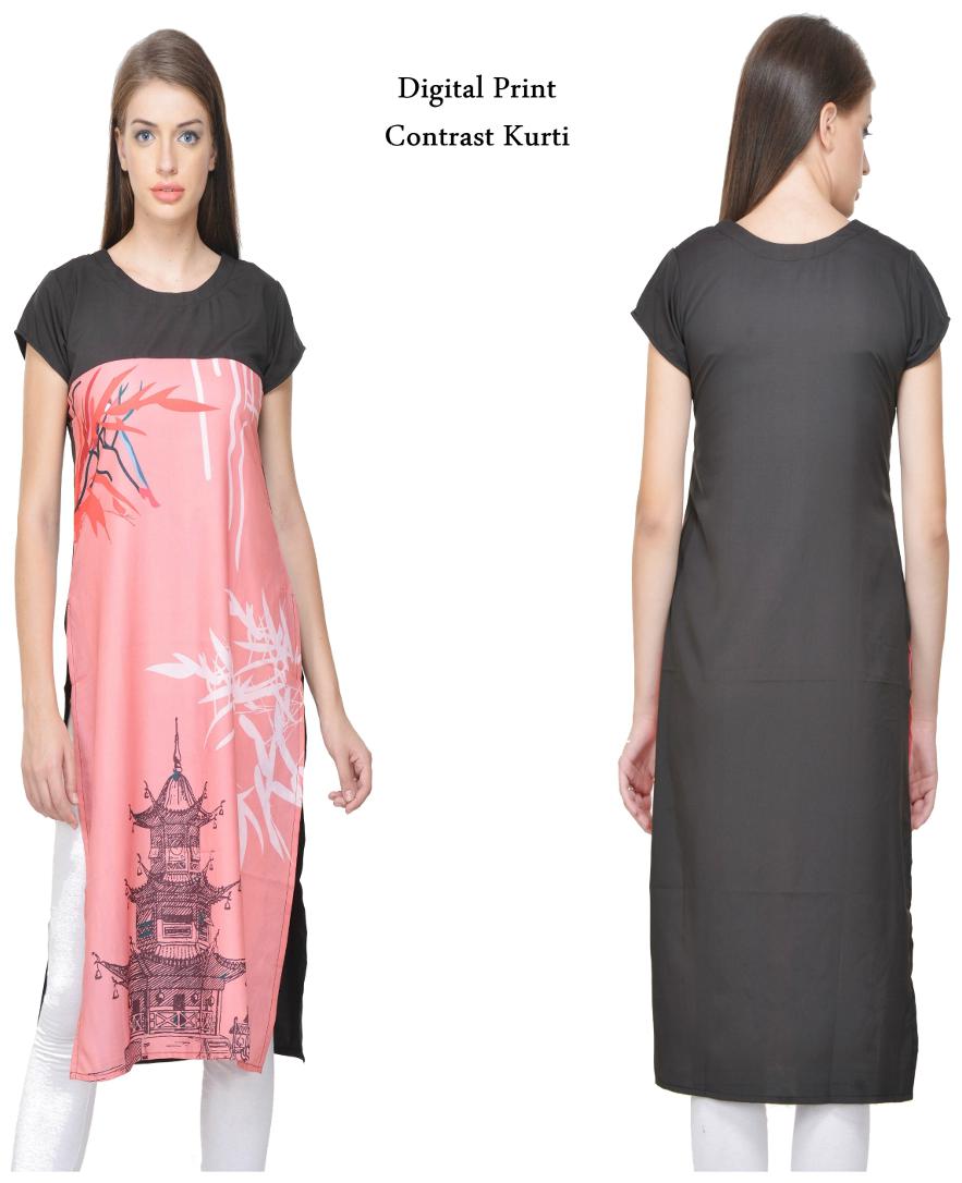 

Chrome Coral Women Multi Printed Straight Kurta