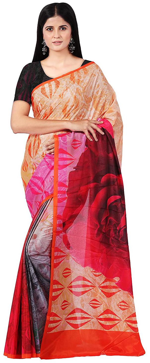 

digitofab Silk Floral Multi Color Saree