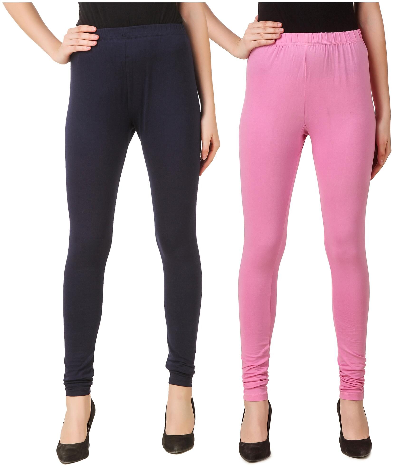 

DINAMIC Women Cotton Ankle Length Legging(Navy Blue Pink)