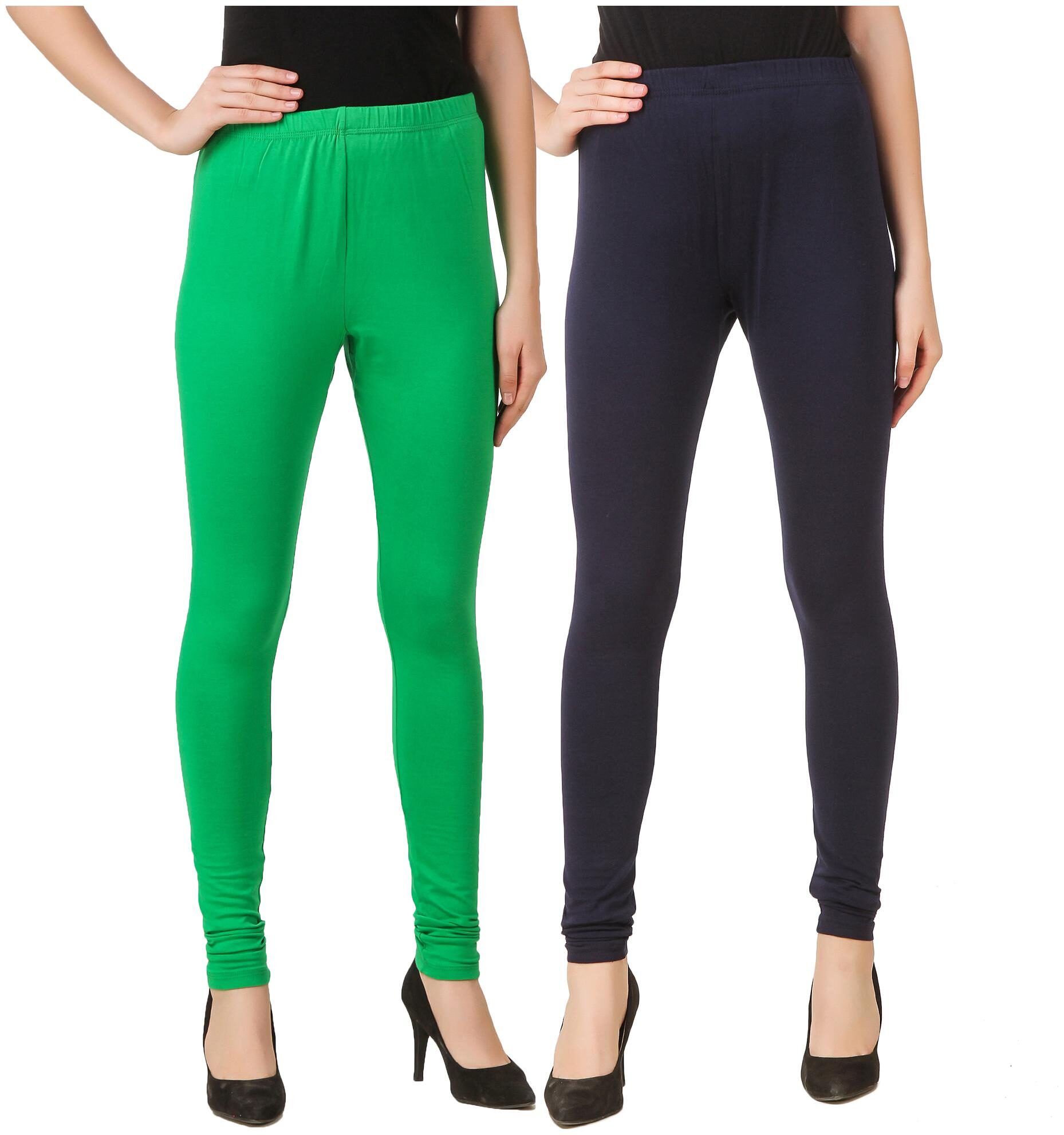 

DINAMIC Women Cotton Ankle Length Legging(Navy Blue Green)