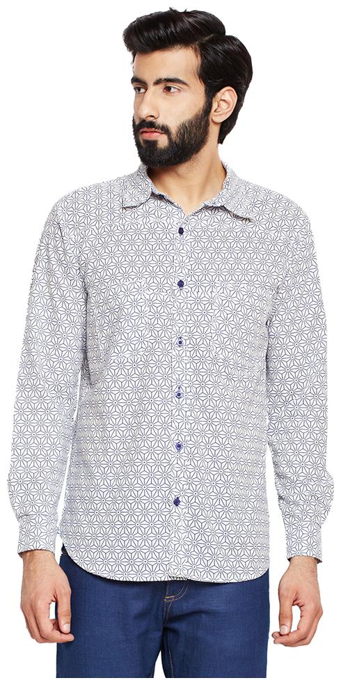 

OXOLLOXO Men Grey Printed Regular Fit Casual Shirt
