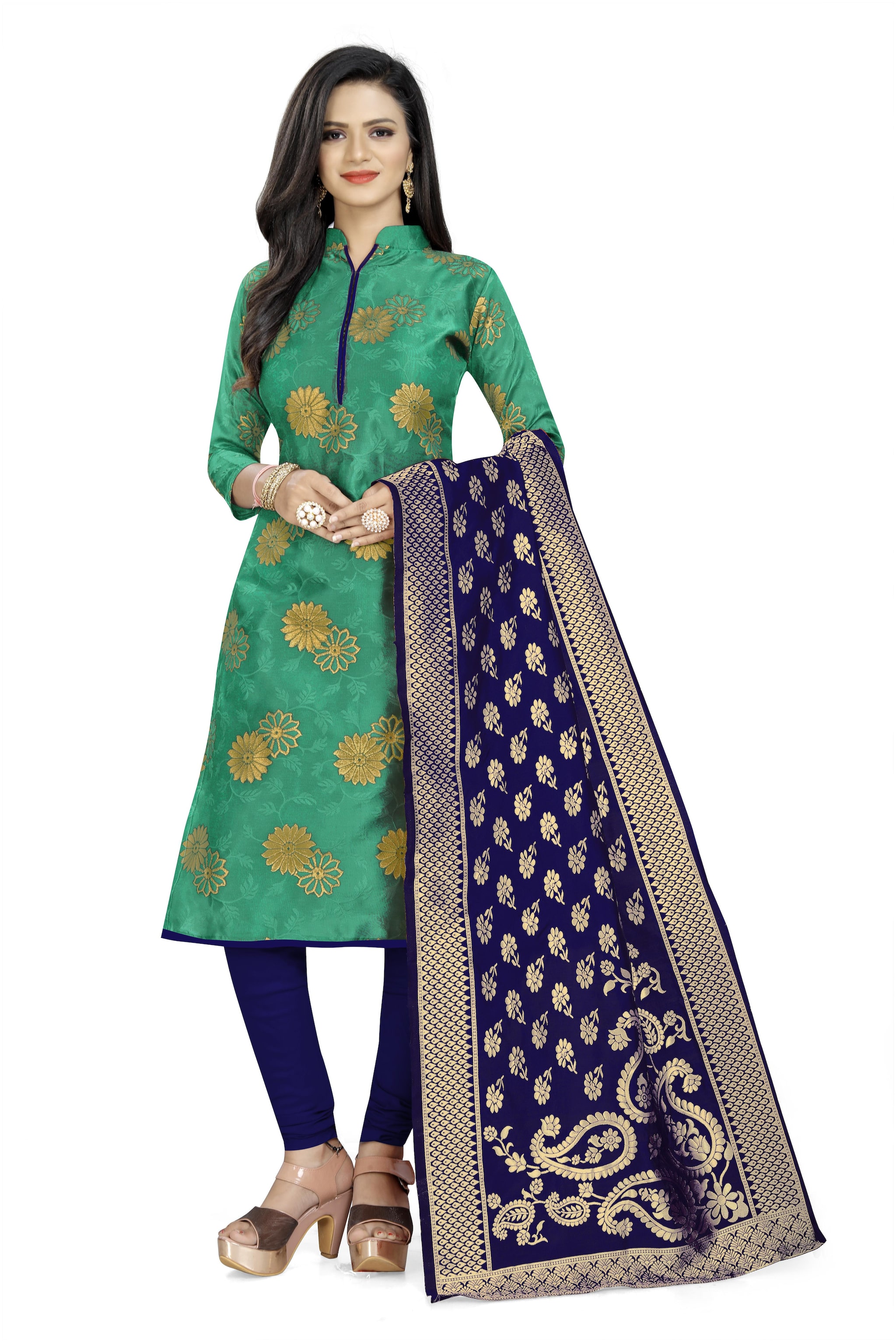 

DIVA S CHOICE Green Unstitched Kurta with bottom dupatta With dupatta Dress Material