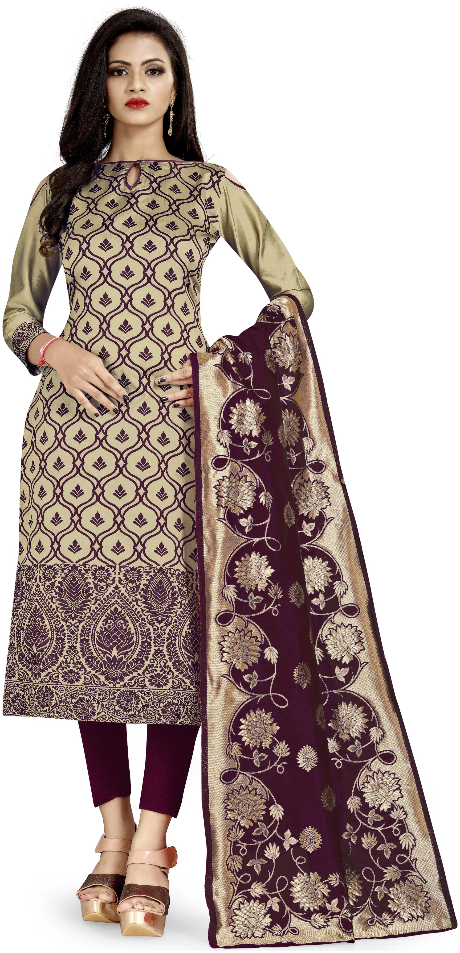 

DIVA S CHOICE Purple Unstitched Kurta with bottom dupatta With dupatta Dress Material