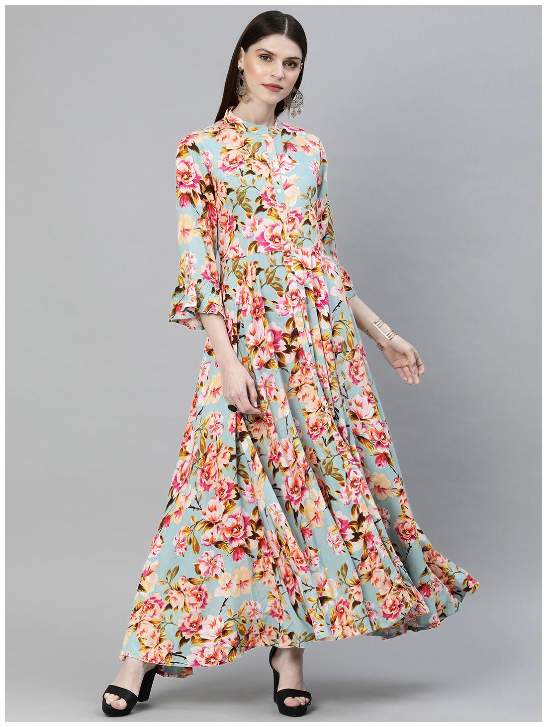 

Divena Women Multi Floral Fit and Flare Kurta