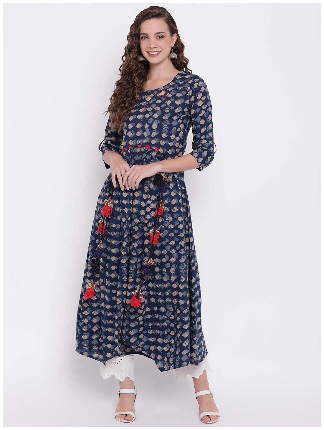

Divena Women Cotton Printed Blue Kurta