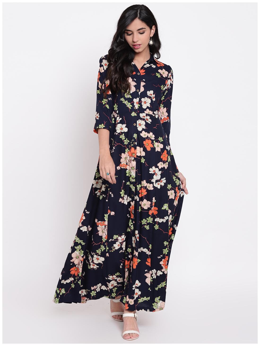 

Divena Women Viscose Rayon Floral Blue Kurta