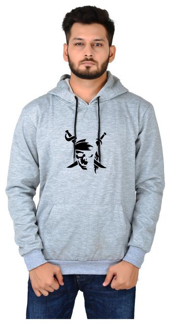 

DIVRA CLOTHING Men Grey Hooded Hoodie
