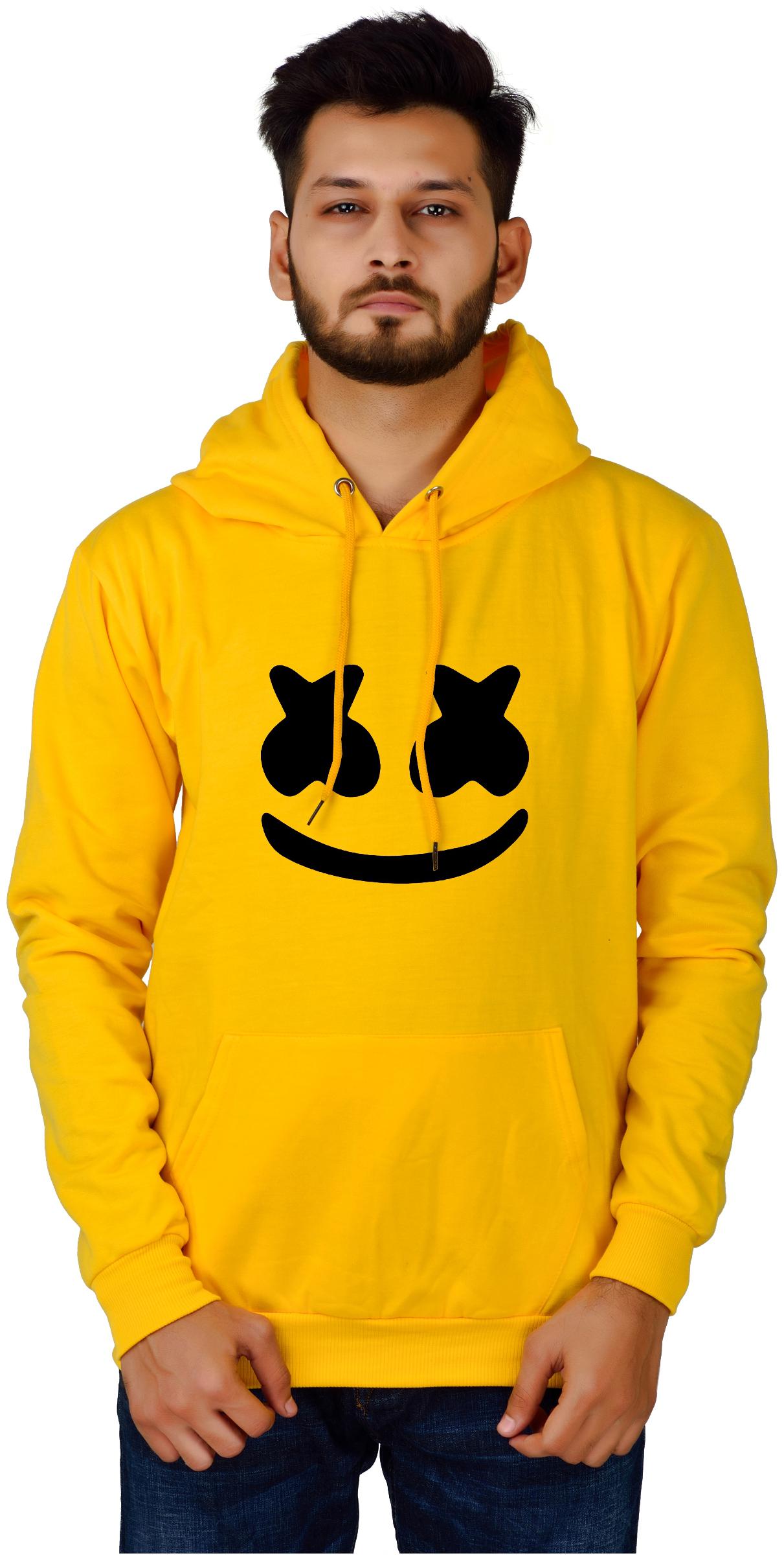 

DIVRA CLOTHING Men Yellow Hooded Hoodie