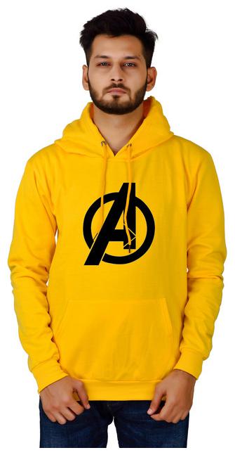

DIVRA CLOTHING Men Yellow Hooded Hoodie