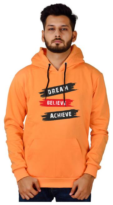 

DIVRA CLOTHING Men Orange Hooded Hoodie