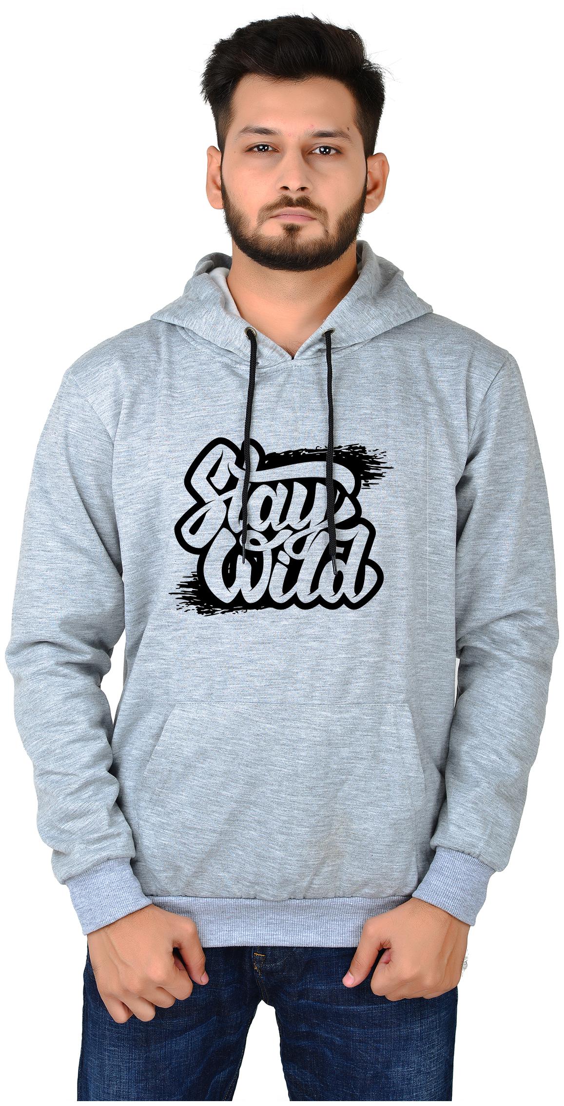 

DIVRA CLOTHING Men Grey Hooded Hoodie