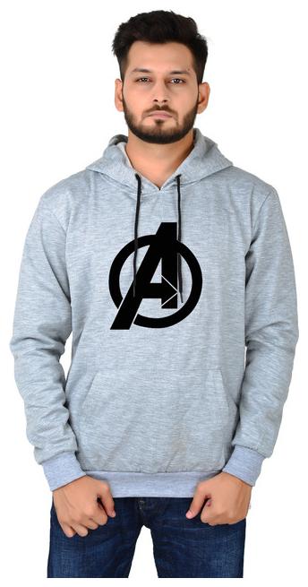 

DIVRA CLOTHING Men Grey Hooded Hoodie