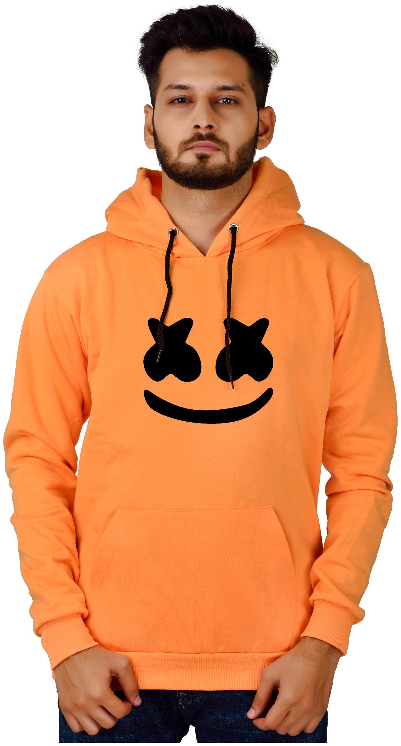 

DIVRA CLOTHING Men Orange Hooded Hoodie