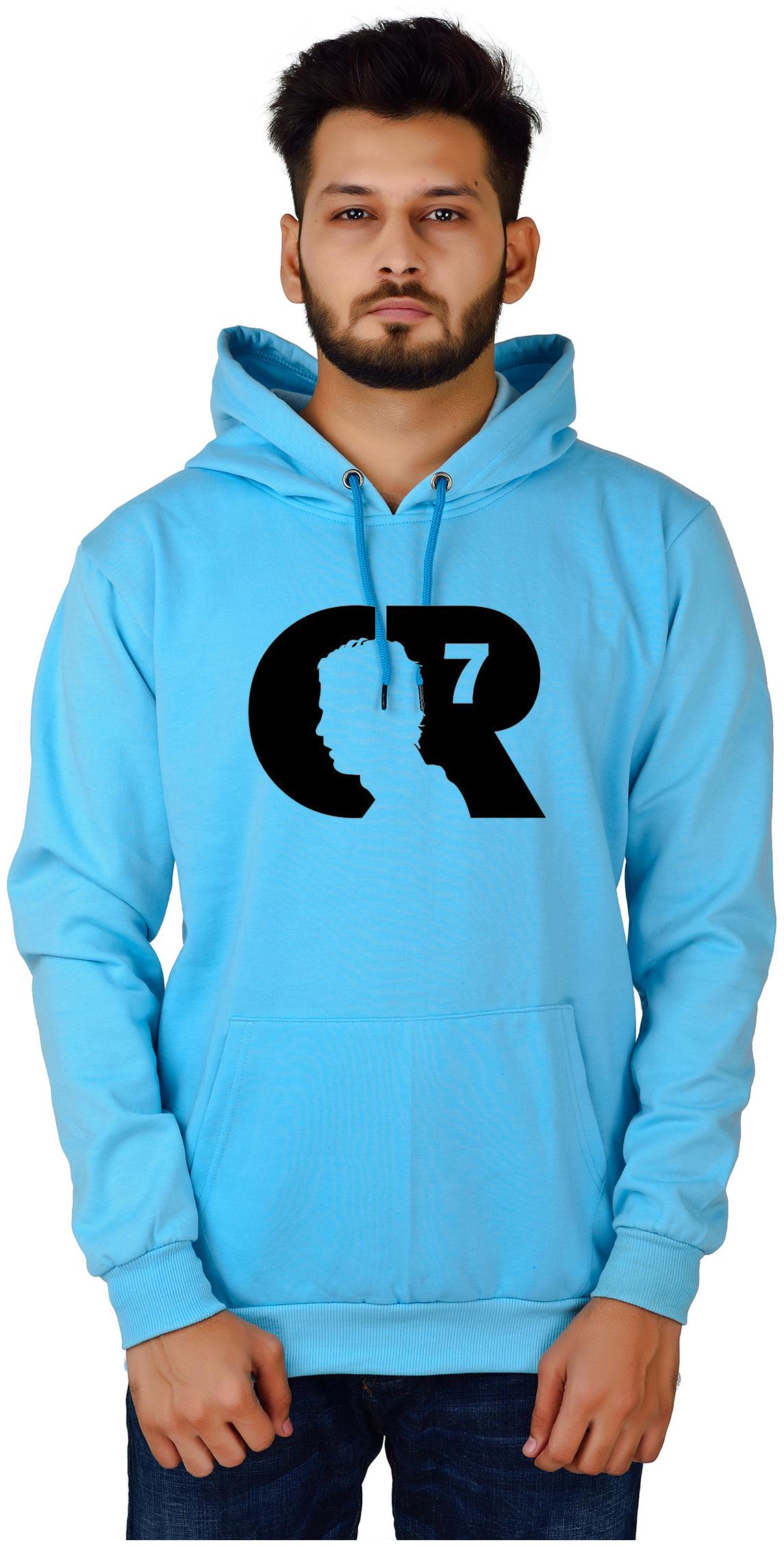 

DIVRA CLOTHING Men Turquoise Hooded Hoodie