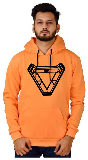 

DIVRA CLOTHING Men Orange Hooded Hoodie