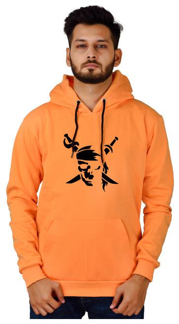 

DIVRA CLOTHING Men Orange Hooded Hoodie