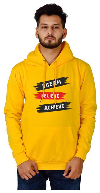 

DIVRA CLOTHING Men Yellow Hooded Hoodie