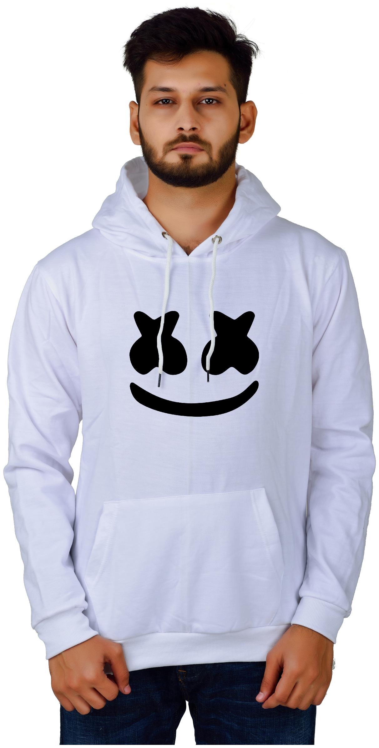 

DIVRA CLOTHING Men White Hooded Hoodie