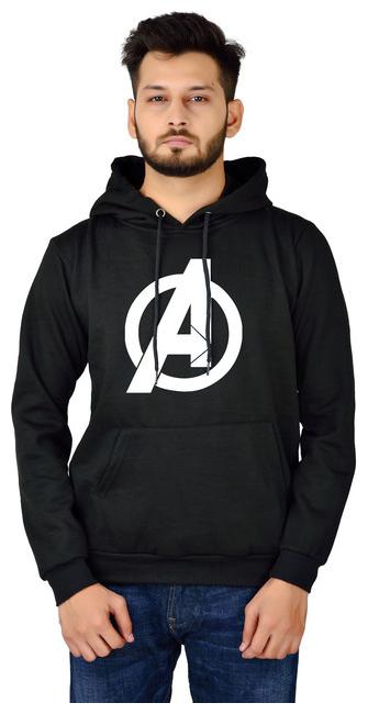 

DIVRA CLOTHING Men Black Hooded Hoodie