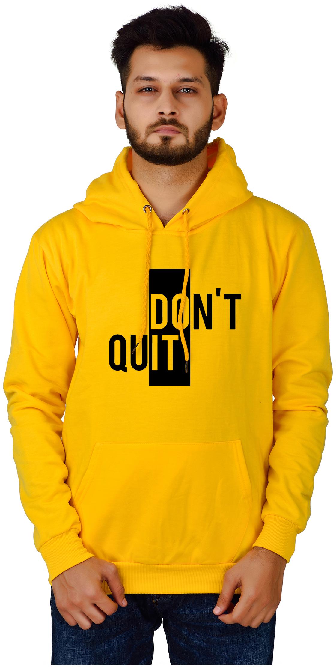 

DIVRA CLOTHING Men Yellow Hooded Hoodie