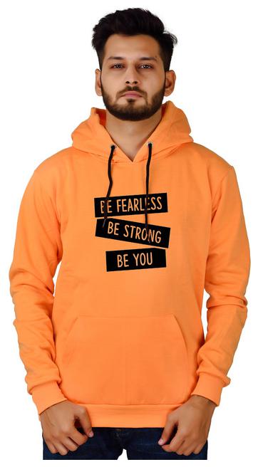 

DIVRA CLOTHING Men Orange Hooded Hoodie