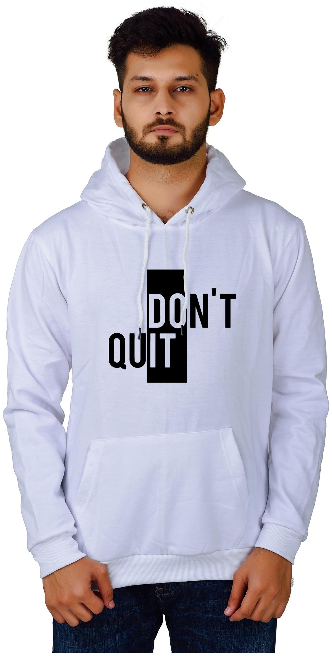 

DIVRA CLOTHING Men White Hooded Hoodie