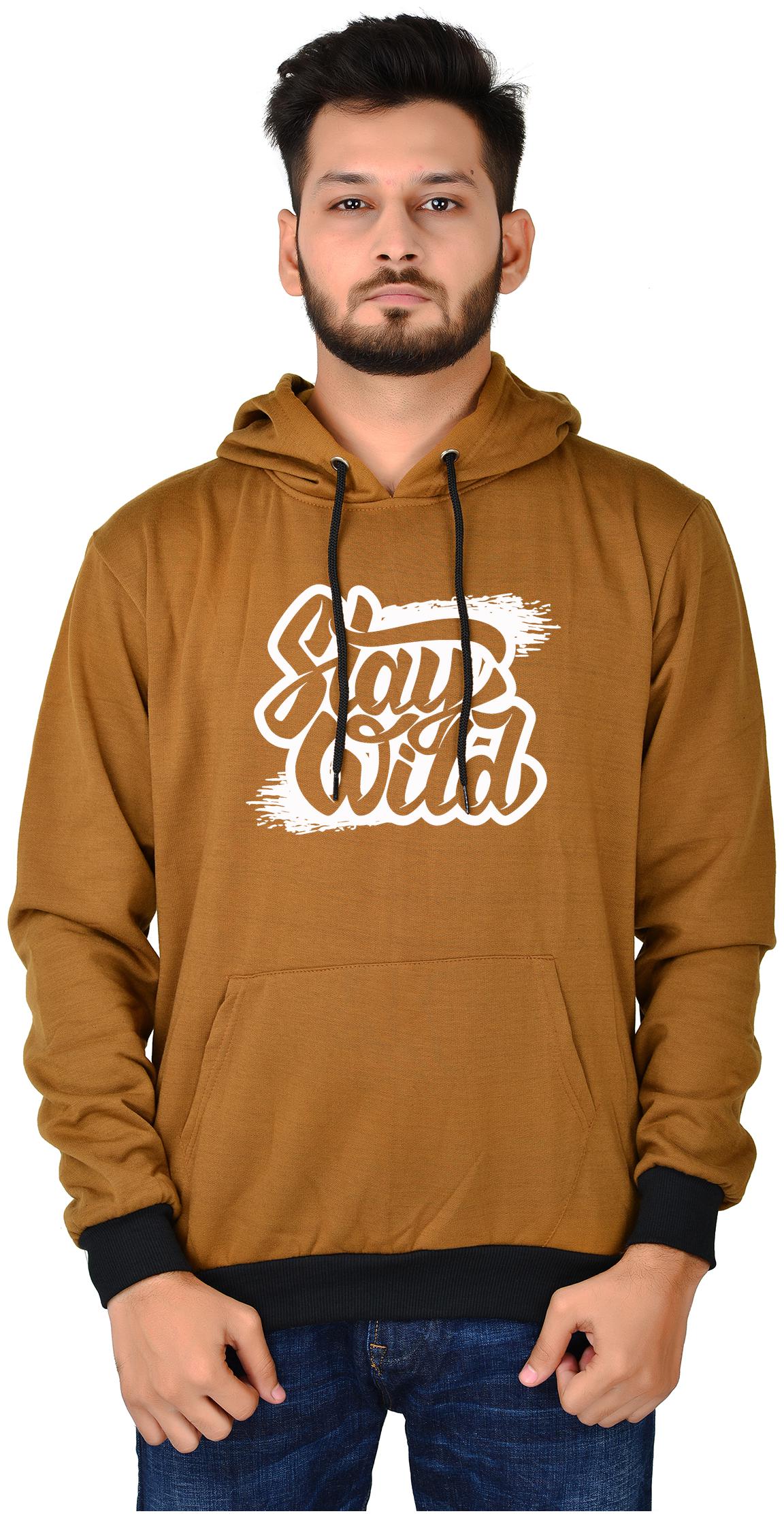 

DIVRA CLOTHING Men Brown Hooded Hoodie
