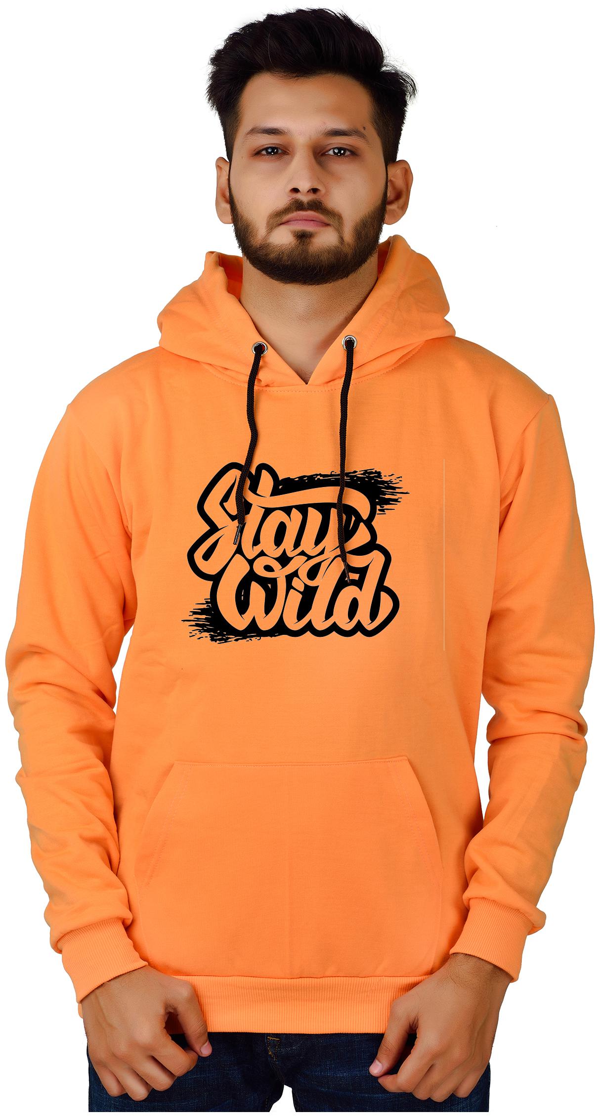 

DIVRA CLOTHING Men Orange Hooded Hoodie